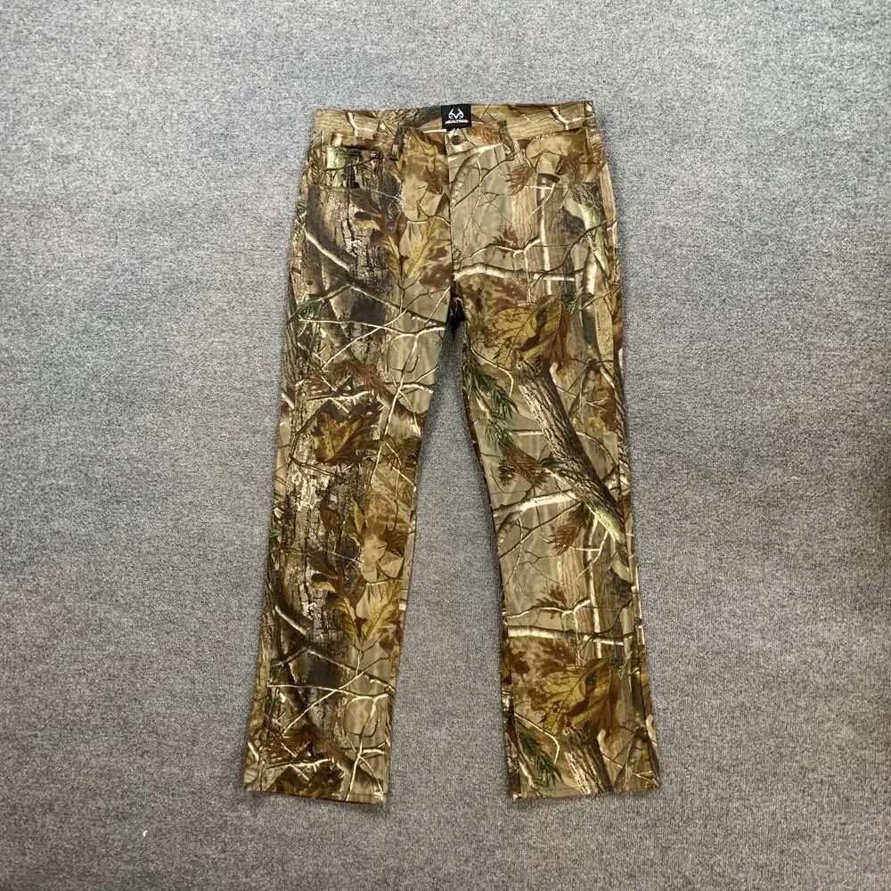 Realtree Pants Mens 36 Cotton Hardwoods Camo Pockets Silentec Hunting Outdoor